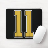 Old Gold Zwart Wit SRTS Nummer 11 Jersey Uniform Muismat (Met muis)