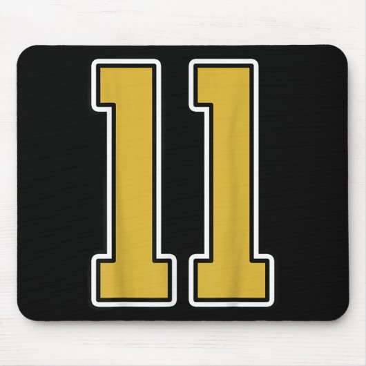 Old Gold Zwart Wit SRTS Nummer 11 Jersey Uniform Muismat (Voorkant)