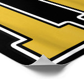 Old Gold Zwart Wit SRTS Nummer 11 Jersey Uniform Poster (Hoek)