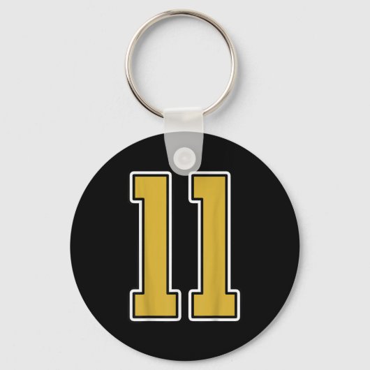 Old Gold Zwart Wit SRTS Nummer 11 Jersey Uniform Sleutelhanger (Voorkant)
