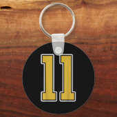 Old Gold Zwart Wit SRTS Nummer 11 Jersey Uniform Sleutelhanger (Voorkant)