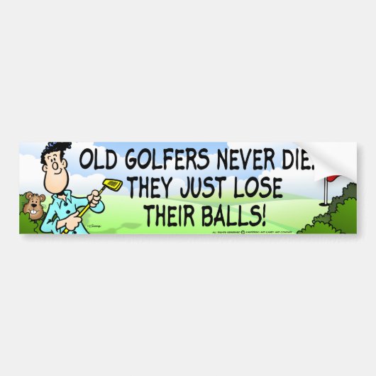 Old Golfer Bumpersticker (Voorkant)