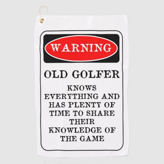 Old Golfer Golf Towel Golfhanddoek (Voorkant)