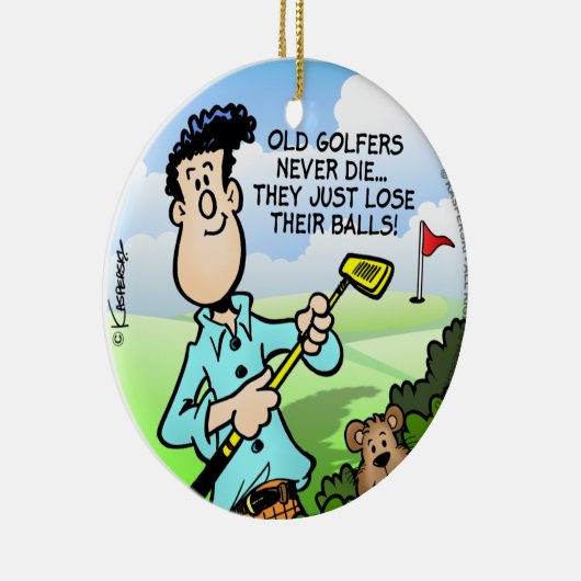 Old Golfer Keramisch Ornament (Rechts)