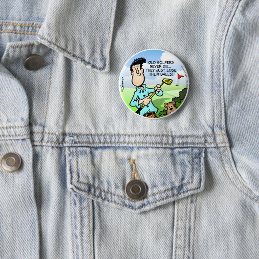 Old Golfer Ronde Button 5,7 Cm (In situ)