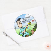 Old Golfer Ronde Sticker (Envelop)