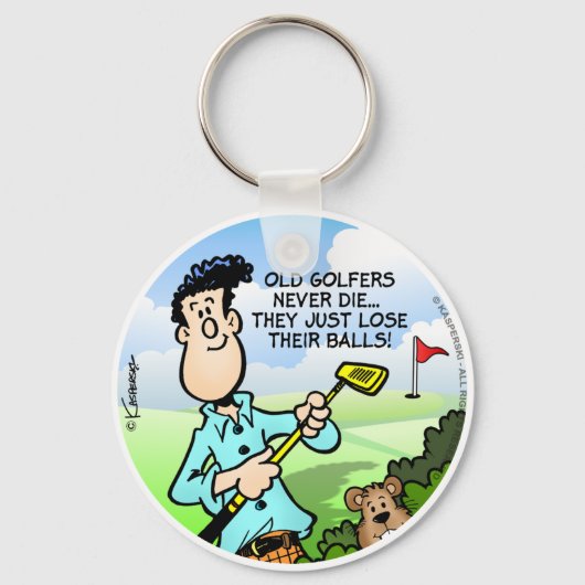 Old Golfer Sleutelhanger (Voorkant)