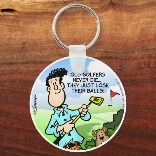 Old Golfer Sleutelhanger (Voorkant)