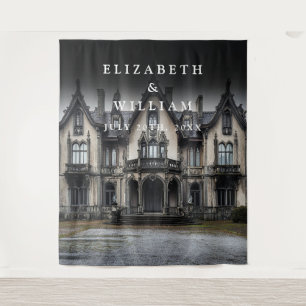 Old Gothic Mansion Photo Booth Prop Achtergrond Wandkleed