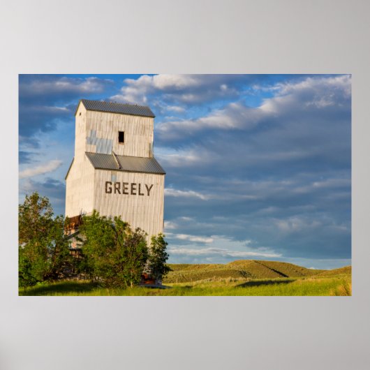 Old Grain Elevator in Virgelle, Montana, Verenigde Poster (Voorkant)