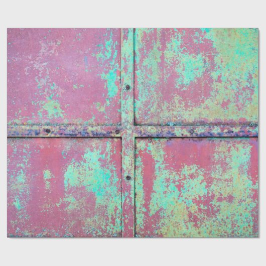 Old green painted wall with rust texture. Grunge r Cadeaupapier (Vlak)