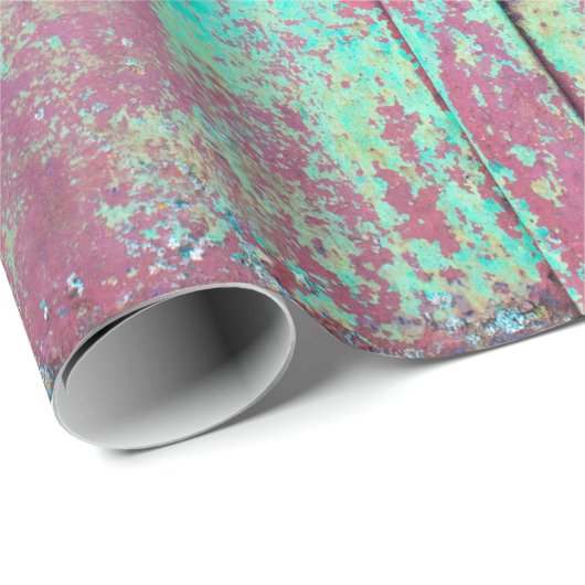 Old green painted wall with rust texture. Grunge r Cadeaupapier (Rol Hoek)