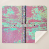 Old green painted wall with rust texture. Grunge r Sherpa Deken (Voorkant (horizontaal))