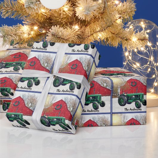 Old Green Tractor kerst Cadeaupapier (Feestdagen)