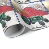 Old Green Tractor kerst Cadeaupapier (Rol Hoek)