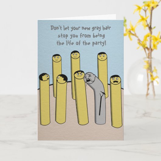 Old Grey Hair Funny Sleeping Birthday Kaart (Gele Bloem)
