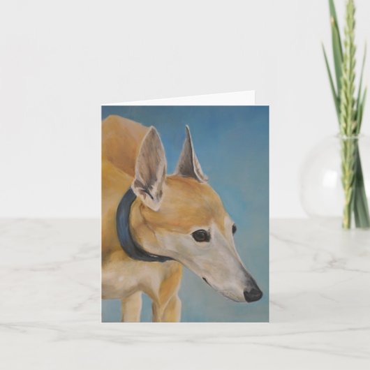 Old Greyhound Dog Art Note Kaart (Voorkant)