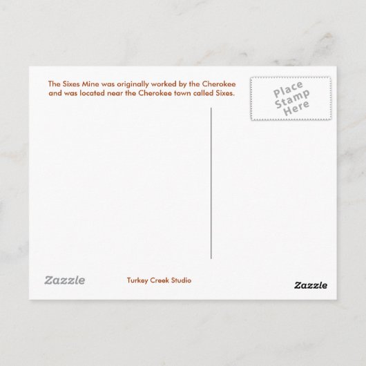 Old Grist Mill in GA Briefkaart (Achterkant)