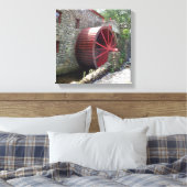 Old Grist Mill - Red Water Wheel, Sudbury, MA Canv Canvas Afdruk (Insitu (Slaapkamer))