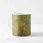 Old grunge background or aged shabby texture with koffiemok (Voorkant links)