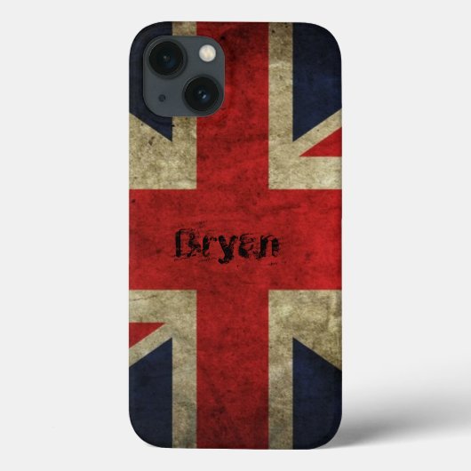 Old Grunge British Flag iPhone 13 Hoesje (Achterkant)