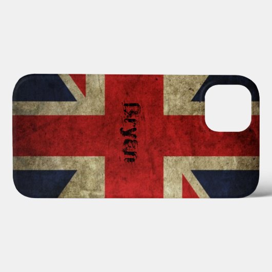 Old Grunge British Flag iPhone 13 Hoesje (Achterkant (horizontaal))