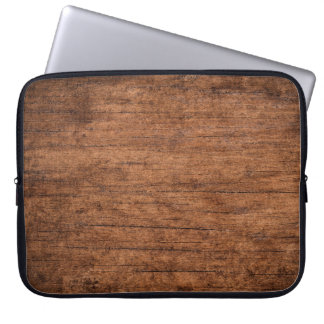 Old grunge dark textured wooden background, The su Laptop Sleeve