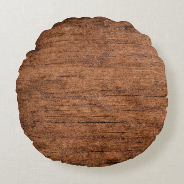 Old grunge dark textured wooden background, The su Rond Kussen (Voorkant)