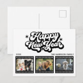 Old Grunge Film Drie foto's Nieuwjaar Briefkaart (Voorkant / Achterkant)