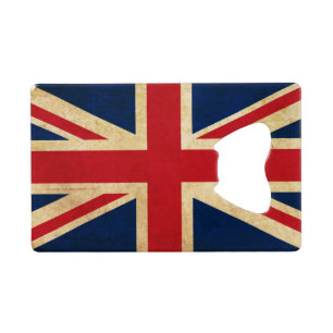 Old Grunge United Kingdom Flag Union Jack Creditkaart Flessenopener