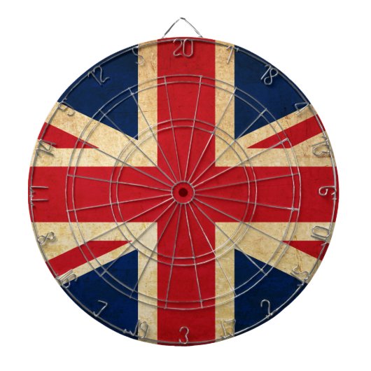 Old Grunge United Kingdom Flag Union Jack Dartbord (Voorkant)