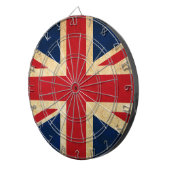 Old Grunge United Kingdom Flag Union Jack Dartbord (Voorkant Rechts)