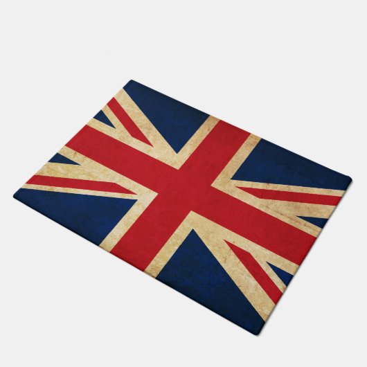 Old  Grunge United Kingdom Flag Union Jack Deurmat (Schuin)