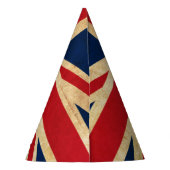 Old  Grunge United Kingdom Flag Union Jack Feesthoedjes (Achterkant)