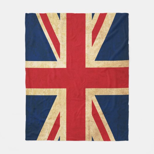 Old Grunge United Kingdom Flag Union Jack Fleece Deken (Voorkant)
