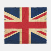 Old Grunge United Kingdom Flag Union Jack Fleece Deken (Voorkant (Horizontaal))