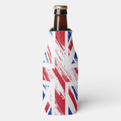 Old  Grunge United Kingdom Flag Union Jack Flesjeskoeler (Fles Voorkant)