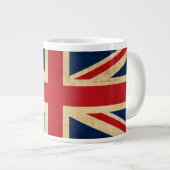 Old  Grunge United Kingdom Flag Union Jack Grote Koffiekop (Voorkant rechts)