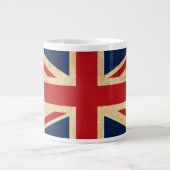 Old Grunge United Kingdom Flag Union Jack Grote Koffiekop (Voorkant)