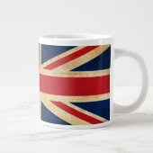 Old Grunge United Kingdom Flag Union Jack Grote Koffiekop (Rechts)