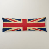 Old  Grunge United Kingdom Flag Union Jack Lichaamskussen (Achterkant)