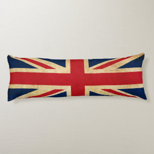 Old  Grunge United Kingdom Flag Union Jack Lichaamskussen