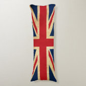 Old  Grunge United Kingdom Flag Union Jack Lichaamskussen (Voorkant Verticaal)