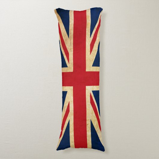 Old  Grunge United Kingdom Flag Union Jack Lichaamskussen (Voorkant Verticaal)