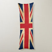 Old  Grunge United Kingdom Flag Union Jack Lichaamskussen (Achterkant (Verticaal))