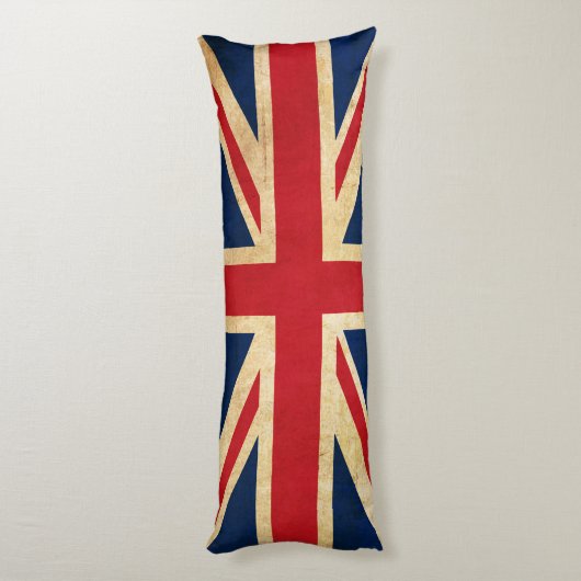 Old  Grunge United Kingdom Flag Union Jack Lichaamskussen (Achterkant (Verticaal))
