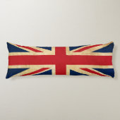 Old  Grunge United Kingdom Flag Union Jack Lichaamskussen (Voorkant)