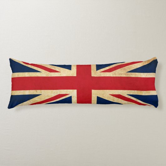 Old  Grunge United Kingdom Flag Union Jack Lichaamskussen (Voorkant)