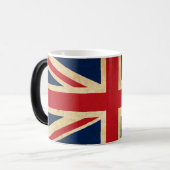 Old  Grunge United Kingdom Flag Union Jack Magische Mok (Voorkant links)
