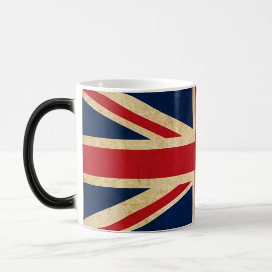 Old  Grunge United Kingdom Flag Union Jack Magische Mok (Links)